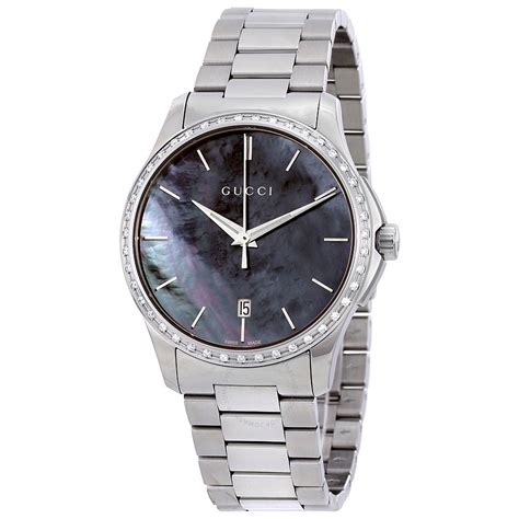 womens silver gucci watch|Gucci watches ladies leather strap.